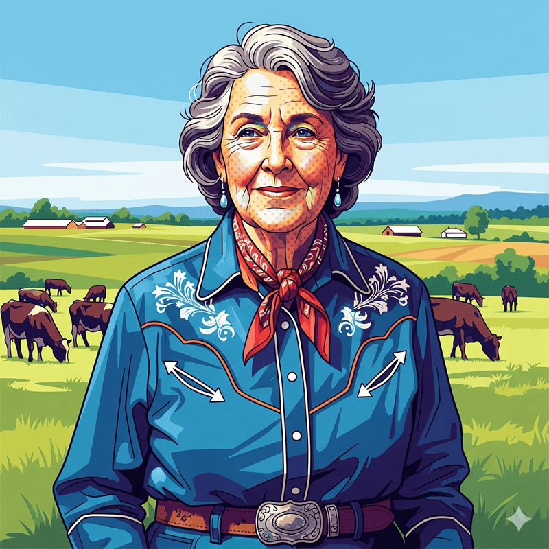 Temple Grandin in pop art style